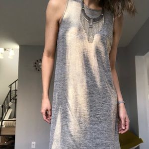 Gold metallic mini dress